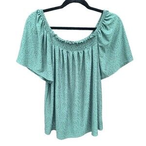 W5 Green Off Shoulder T-Shirt Size L